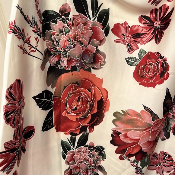 NWOT! Gorgeous silky asymmetrical dress. Has a draped scoop back. - Picture 7 of 11